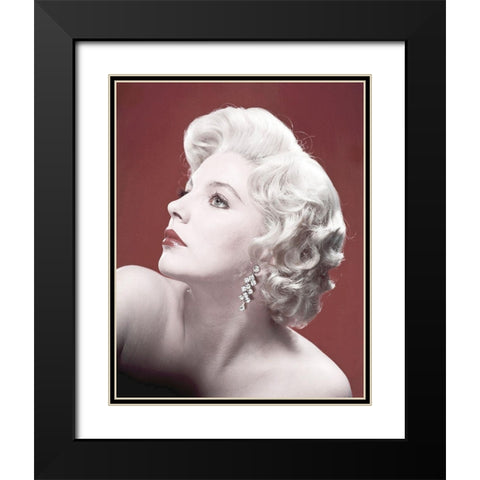 Joan Collins Black Modern Wood Framed Art Print with Double Matting by Hollywood Photo Archive