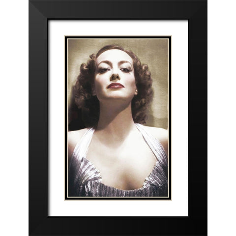 Joan Crawford Black Modern Wood Framed Art Print with Double Matting by Hollywood Photo Archive