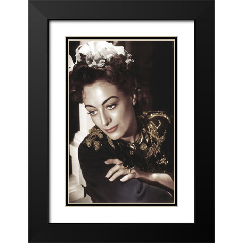 Joan Crawford Black Modern Wood Framed Art Print with Double Matting by Hollywood Photo Archive