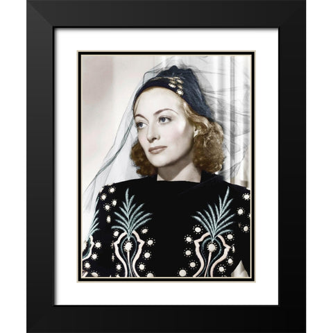 Joan Crawford Black Modern Wood Framed Art Print with Double Matting by Hollywood Photo Archive