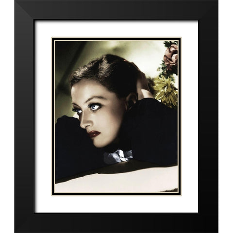 Joan Crawford Black Modern Wood Framed Art Print with Double Matting by Hollywood Photo Archive