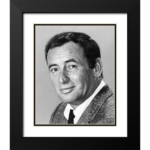 Joey Bishop Black Modern Wood Framed Art Print with Double Matting by Hollywood Photo Archive