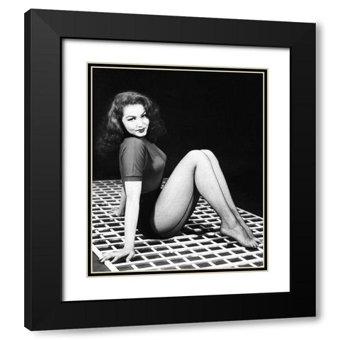 Julie Newmar Black Modern Wood Framed Art Print with Double Matting by Hollywood Photo Archive