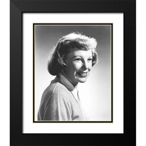 June Allyson Black Modern Wood Framed Art Print with Double Matting by Hollywood Photo Archive