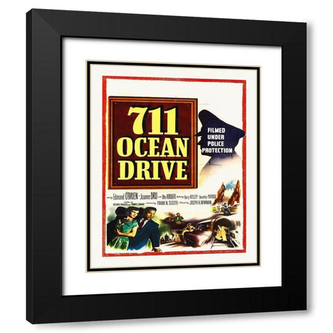 711 Ocean Drive Black Modern Wood Framed Art Print with Double Matting by Hollywood Photo Archive