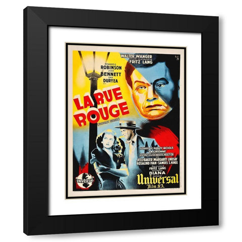 French - Scarlet Street Black Modern Wood Framed Art Print with Double Matting by Hollywood Photo Archive