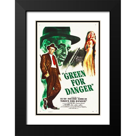 Green for Danger Black Modern Wood Framed Art Print with Double Matting by Hollywood Photo Archive