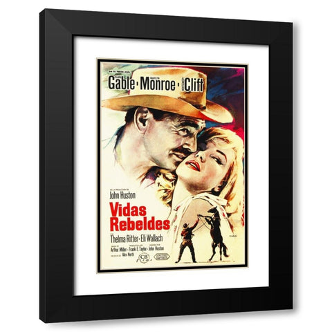 Spanish - The Misfits Black Modern Wood Framed Art Print with Double Matting by Hollywood Photo Archive