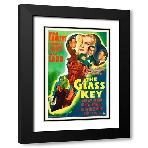 The Glass Key Black Modern Wood Framed Art Print with Double Matting by Hollywood Photo Archive