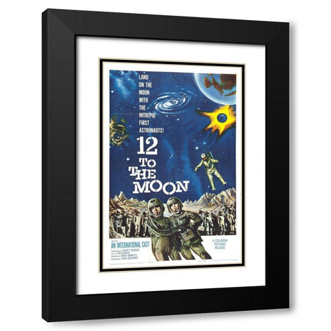 12 to the Moon Black Modern Wood Framed Art Print with Double Matting by Hollywood Photo Archive