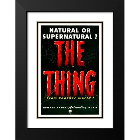 The Thing From Another World Black Modern Wood Framed Art Print with Double Matting by Hollywood Photo Archive