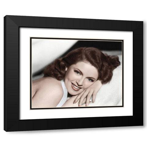Lana Turner Black Modern Wood Framed Art Print with Double Matting by Hollywood Photo Archive