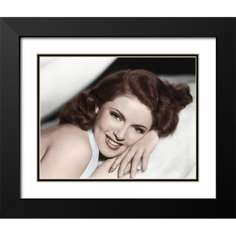 Lana Turner Black Modern Wood Framed Art Print with Double Matting by Hollywood Photo Archive