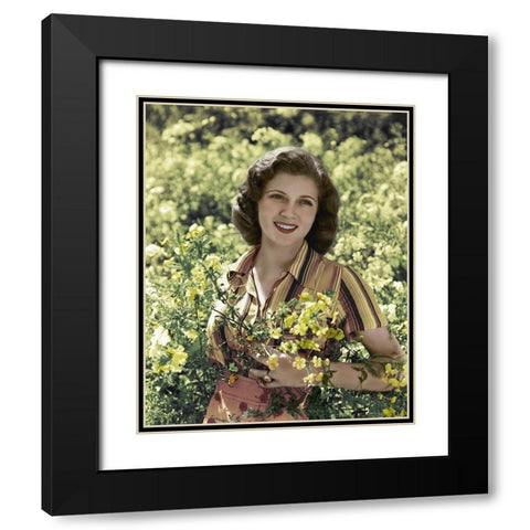 Lana Turner Black Modern Wood Framed Art Print with Double Matting by Hollywood Photo Archive