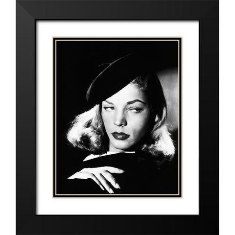 The Big Sleep - Lauren Bacall Black Modern Wood Framed Art Print with Double Matting by Hollywood Photo Archive