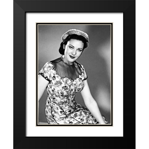 Linda Darnell Black Modern Wood Framed Art Print with Double Matting by Hollywood Photo Archive