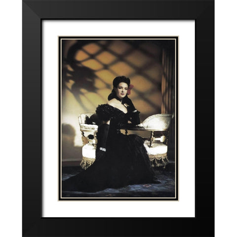 Linda Darnell Black Modern Wood Framed Art Print with Double Matting by Hollywood Photo Archive