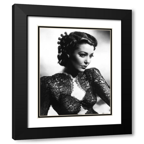 He Stayed For Breakfast - Loretta Young Black Modern Wood Framed Art Print with Double Matting by Hollywood Photo Archive