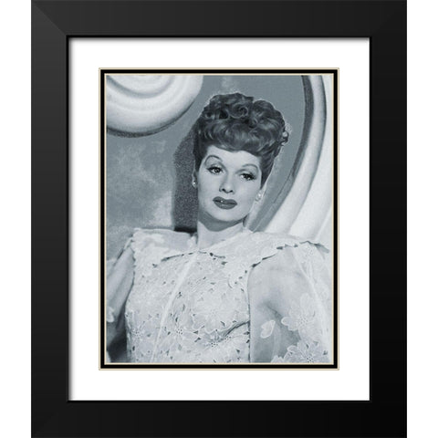 Lucille Ball Black Modern Wood Framed Art Print with Double Matting by Hollywood Photo Archive