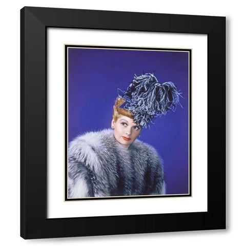 Lucille Ball Black Modern Wood Framed Art Print with Double Matting by Hollywood Photo Archive