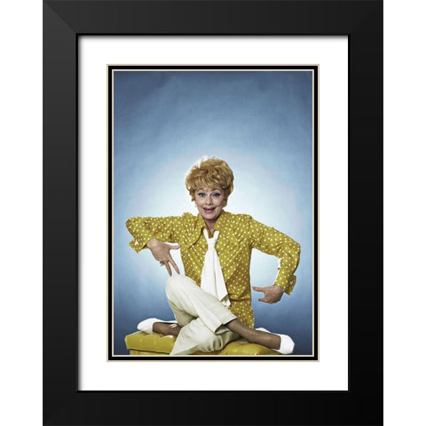 Lucille Ball Black Modern Wood Framed Art Print with Double Matting by Hollywood Photo Archive