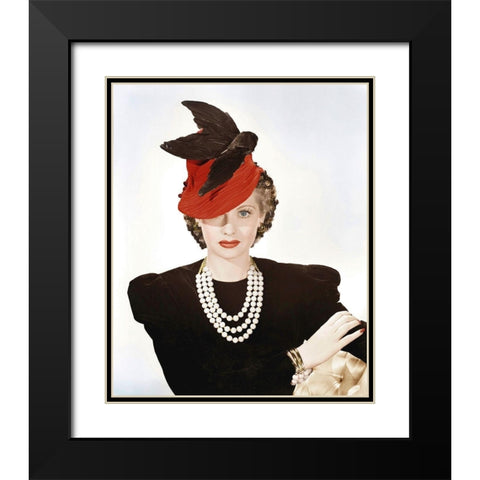 Lucille Ball Black Modern Wood Framed Art Print with Double Matting by Hollywood Photo Archive