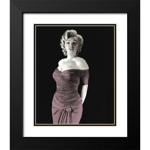 Marilyn Monroe Black Modern Wood Framed Art Print with Double Matting by Hollywood Photo Archive