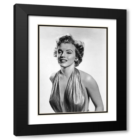 Marilyn Monroe Black Modern Wood Framed Art Print with Double Matting by Hollywood Photo Archive