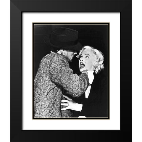 Marilyn Monroe Black Modern Wood Framed Art Print with Double Matting by Hollywood Photo Archive