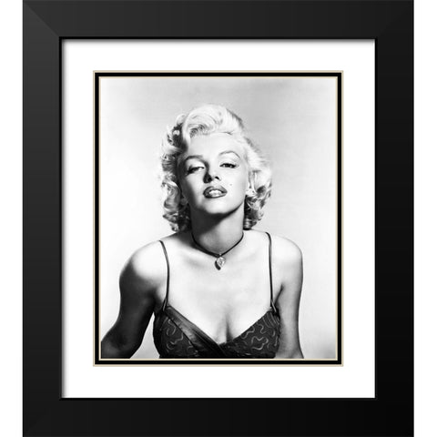 Marilyn Monroe Black Modern Wood Framed Art Print with Double Matting by Hollywood Photo Archive