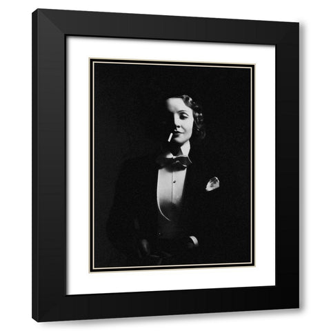 Marlene Dietrich in Top Hat Black Modern Wood Framed Art Print with Double Matting by Hollywood Photo Archive