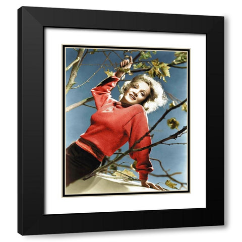 Marlene Dietrich Black Modern Wood Framed Art Print with Double Matting by Hollywood Photo Archive