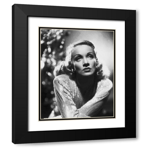 Marlene Dietrich Black Modern Wood Framed Art Print with Double Matting by Hollywood Photo Archive
