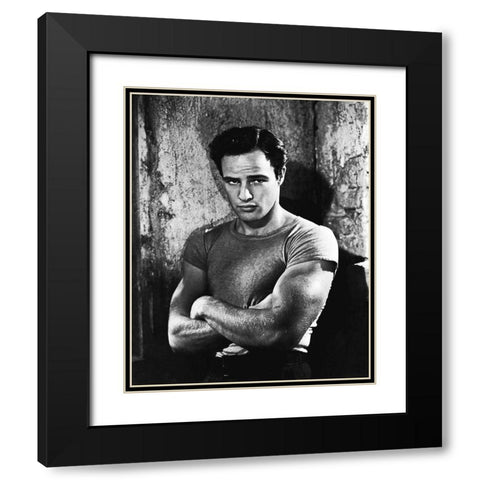 Marlon Brando in A Streetcar Named Desire Black Modern Wood Framed Art Print with Double Matting by Hollywood Photo Archive