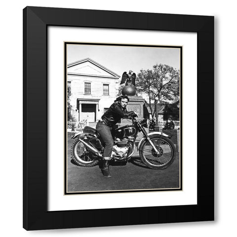 Marlon Brando - The Wild One Black Modern Wood Framed Art Print with Double Matting by Hollywood Photo Archive