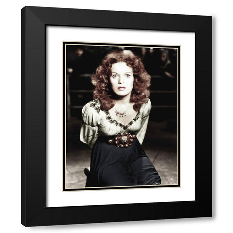 Maureen OHara Black Modern Wood Framed Art Print with Double Matting by Hollywood Photo Archive