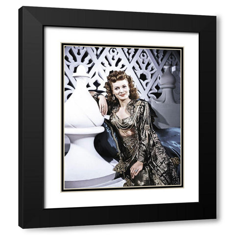 Maureen OHara in Sinbad the Sailor Black Modern Wood Framed Art Print with Double Matting by Hollywood Photo Archive