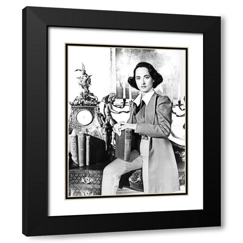 Merle Oberon Black Modern Wood Framed Art Print with Double Matting by Hollywood Photo Archive