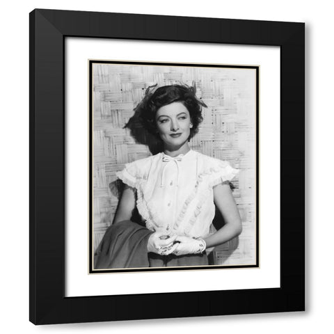 Myrna Loy Black Modern Wood Framed Art Print with Double Matting by Hollywood Photo Archive