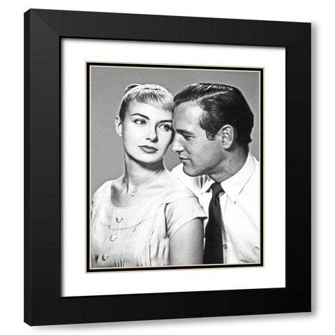 Paul Newman Black Modern Wood Framed Art Print with Double Matting by Hollywood Photo Archive