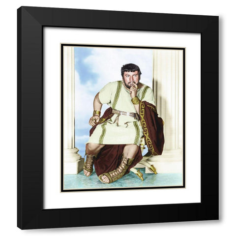 Peter Ustinov Black Modern Wood Framed Art Print with Double Matting by Hollywood Photo Archive