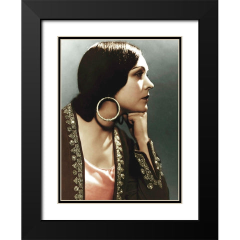 Pola Negri Black Modern Wood Framed Art Print with Double Matting by Hollywood Photo Archive