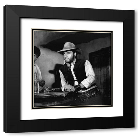 Elvis Presley - Charro! Black Modern Wood Framed Art Print with Double Matting by Hollywood Photo Archive