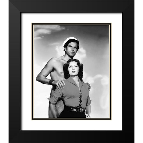 Rhonda Fleming - Jivaro Black Modern Wood Framed Art Print with Double Matting by Hollywood Photo Archive