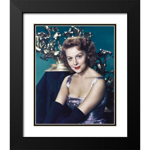 Rhonda Fleming Black Modern Wood Framed Art Print with Double Matting by Hollywood Photo Archive