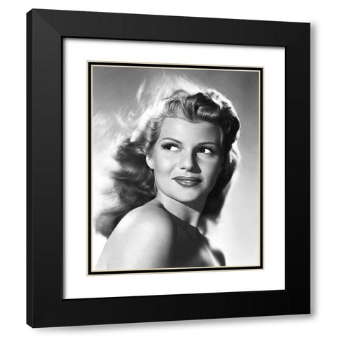 Rita Hayworth Black Modern Wood Framed Art Print with Double Matting by Hollywood Photo Archive