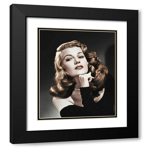 Rita Hayworth Black Modern Wood Framed Art Print with Double Matting by Hollywood Photo Archive