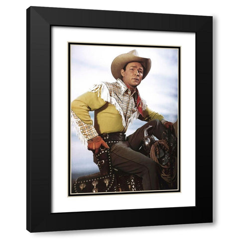Roy Rogers Black Modern Wood Framed Art Print with Double Matting by Hollywood Photo Archive