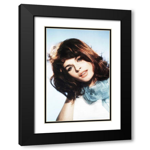 Senta Berger Black Modern Wood Framed Art Print with Double Matting by Hollywood Photo Archive