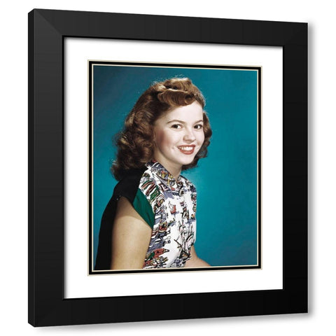 Shirley Temple Black Modern Wood Framed Art Print with Double Matting by Hollywood Photo Archive